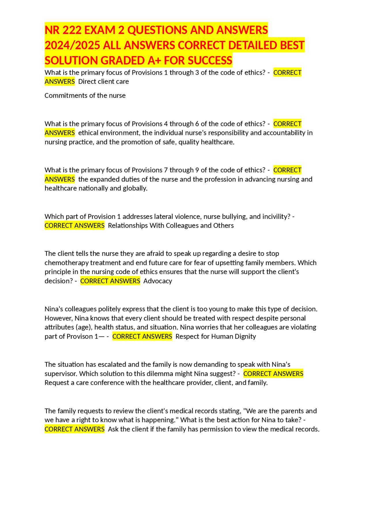 NR 222 EXAM 2 QUESTIONS AND ANSWERS 2024/2025 ALL ANSWERS CORRECT ...