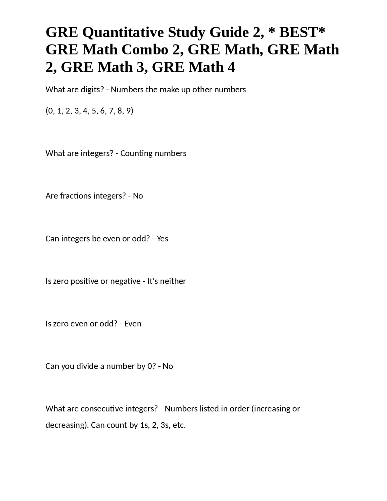 Gre Exams Math Examples GRE Quantitative Study Guide 2, * BEST* GRE: Math Combo 2, GRE Math ...