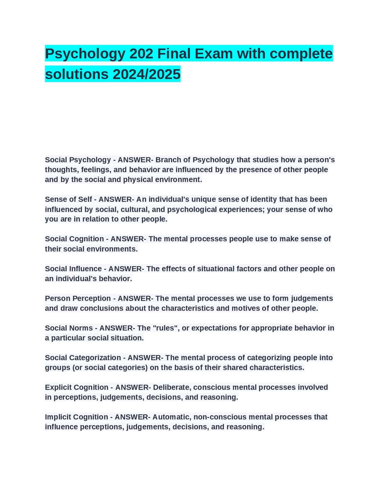 Psychology 202 Final Exam with complete solutions 2024_2025.docx ...
