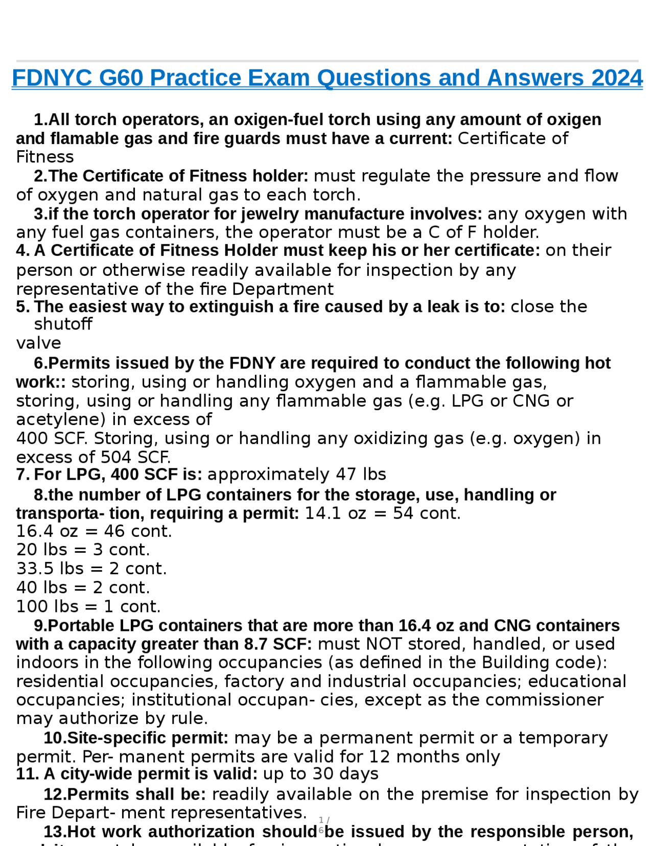 G 60 Practice Test