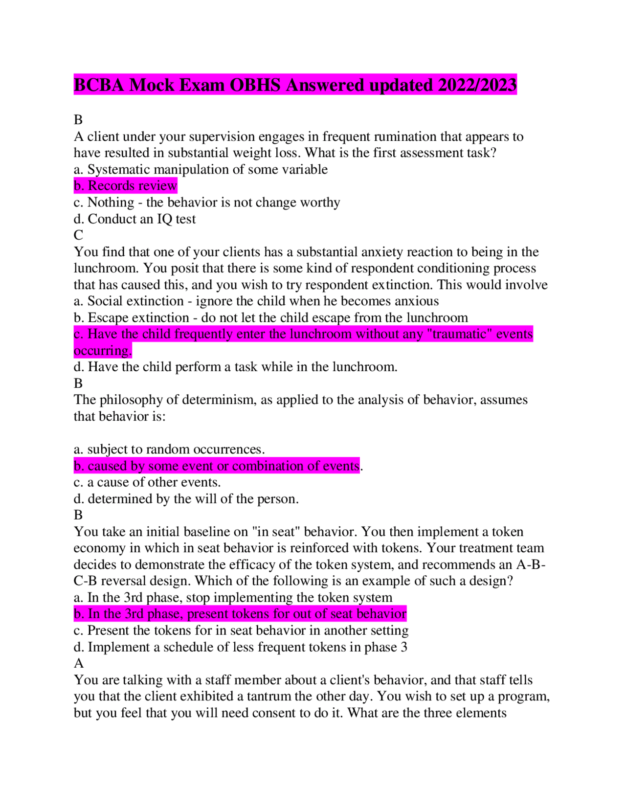 Behavior Analysis Principles and Applications | Exams Philosophy | Docsity