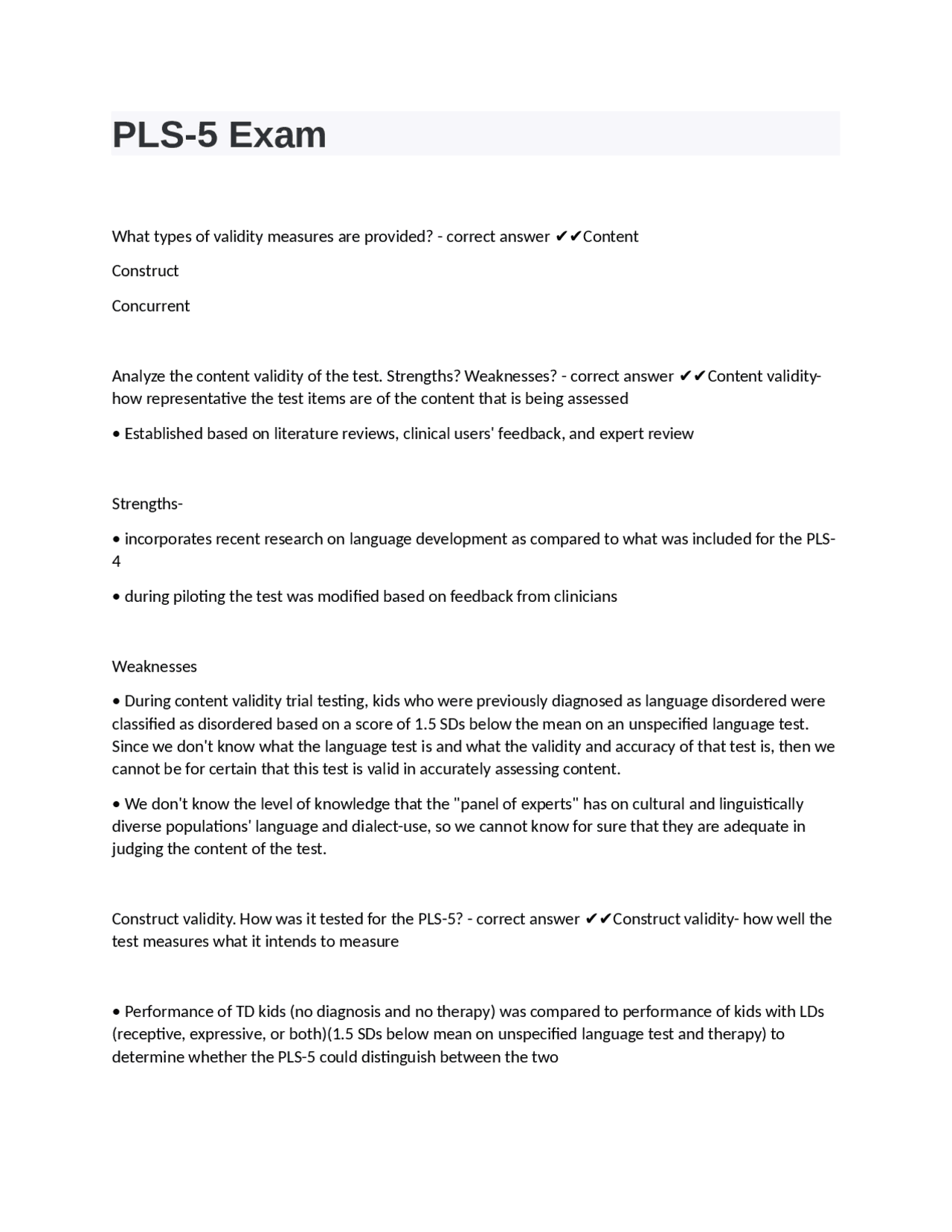 Pls Test Language Psycholinguistic Language Scale-5 (PLS-5) Exam Analysis | Exams Nursing ...