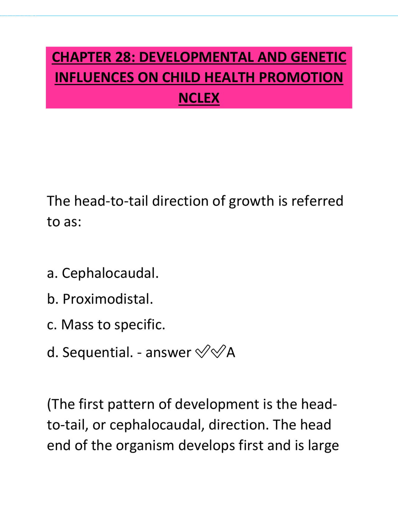 Developmental and Genetic Influences on Child Health Promotion | Exams ...
