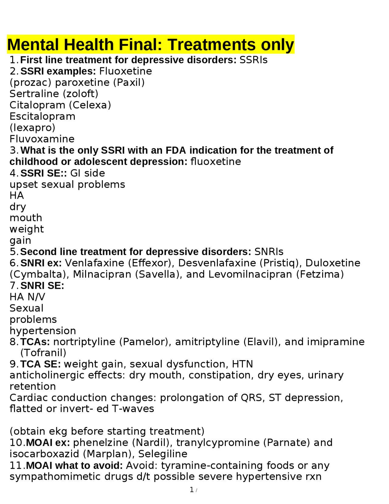 Comprehensive Guide to Mental Health Treatments | Study Guides ...