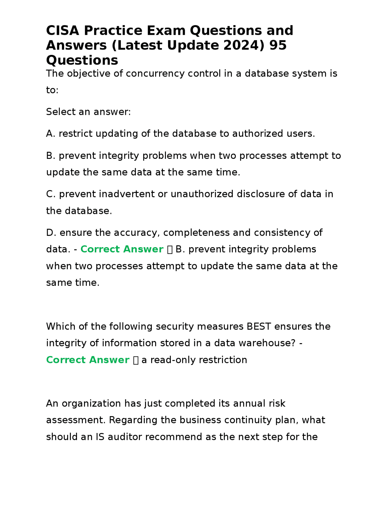 CISA questions, answers manual11th 英語版 CISA questions, answers manual11th 英語版 CISA Review