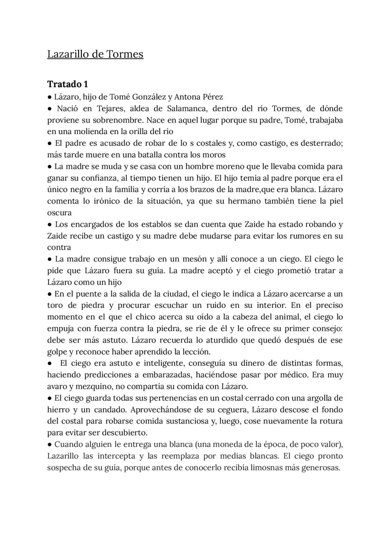 Resumen Lazarillo de Tormes | Resúmenes de Lengua y Literatura | Docsity