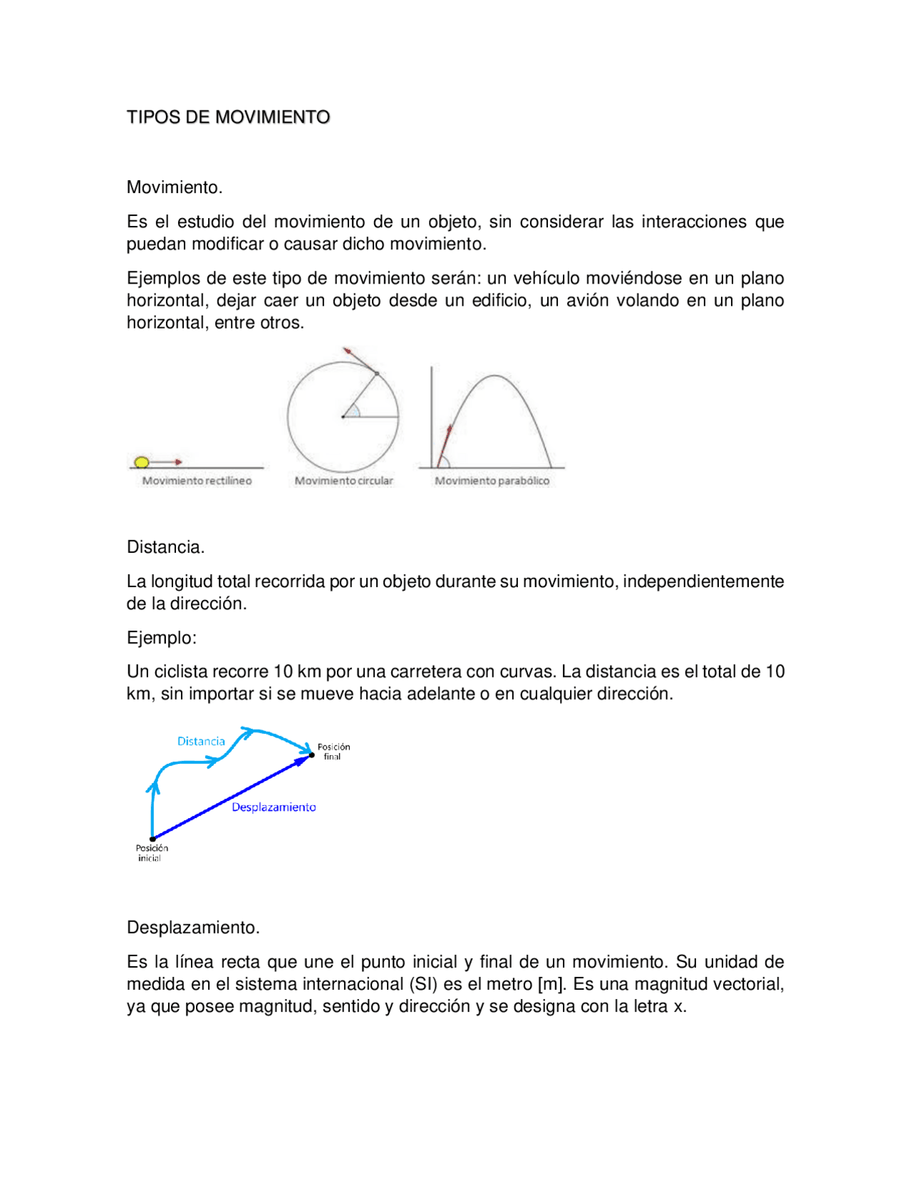 fisica tipos de movimiento MRU Y MRUA | Slides Mathematics | Docsity