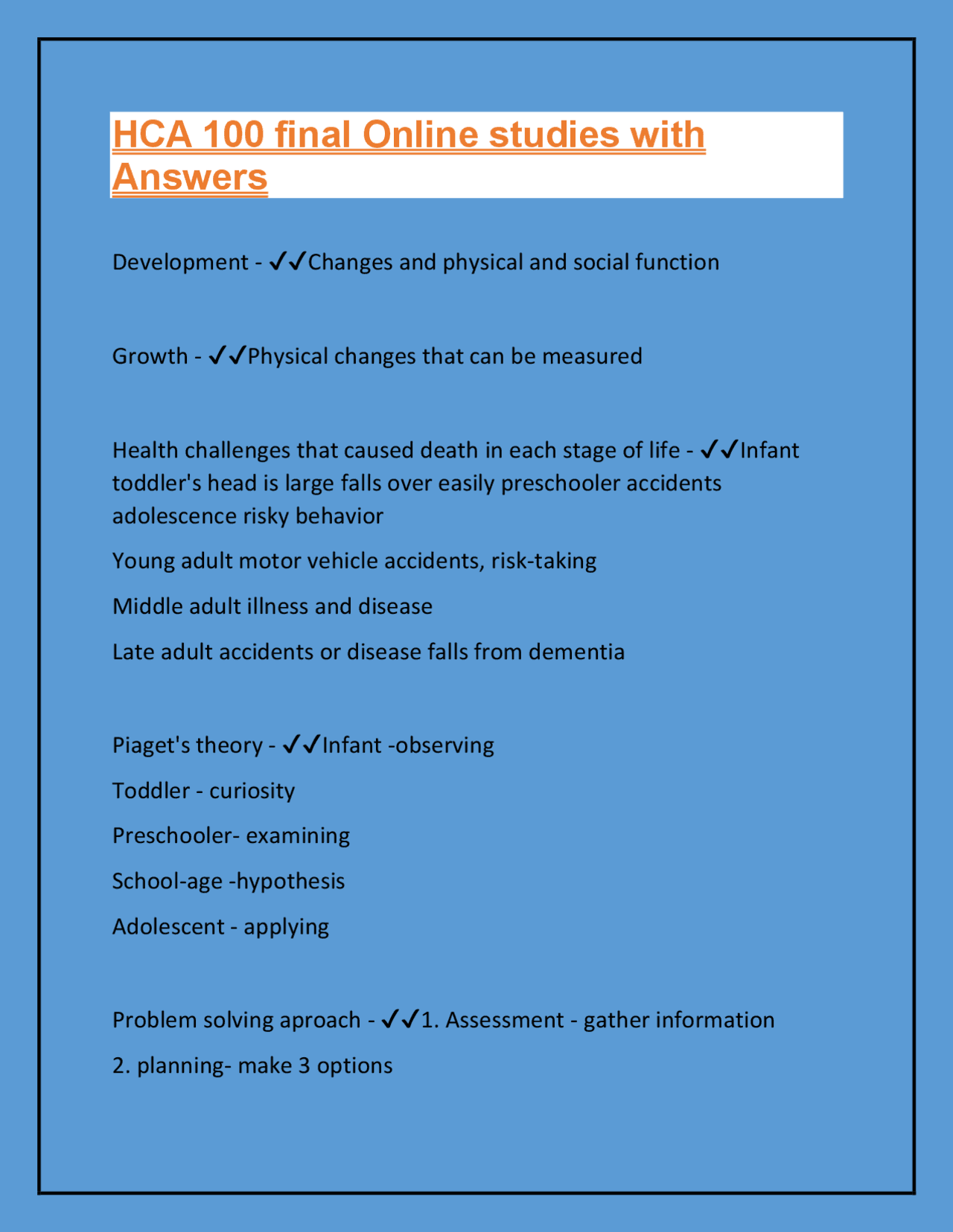 Human Development and Health Across the Lifespan | Exams Nursing | Docsity