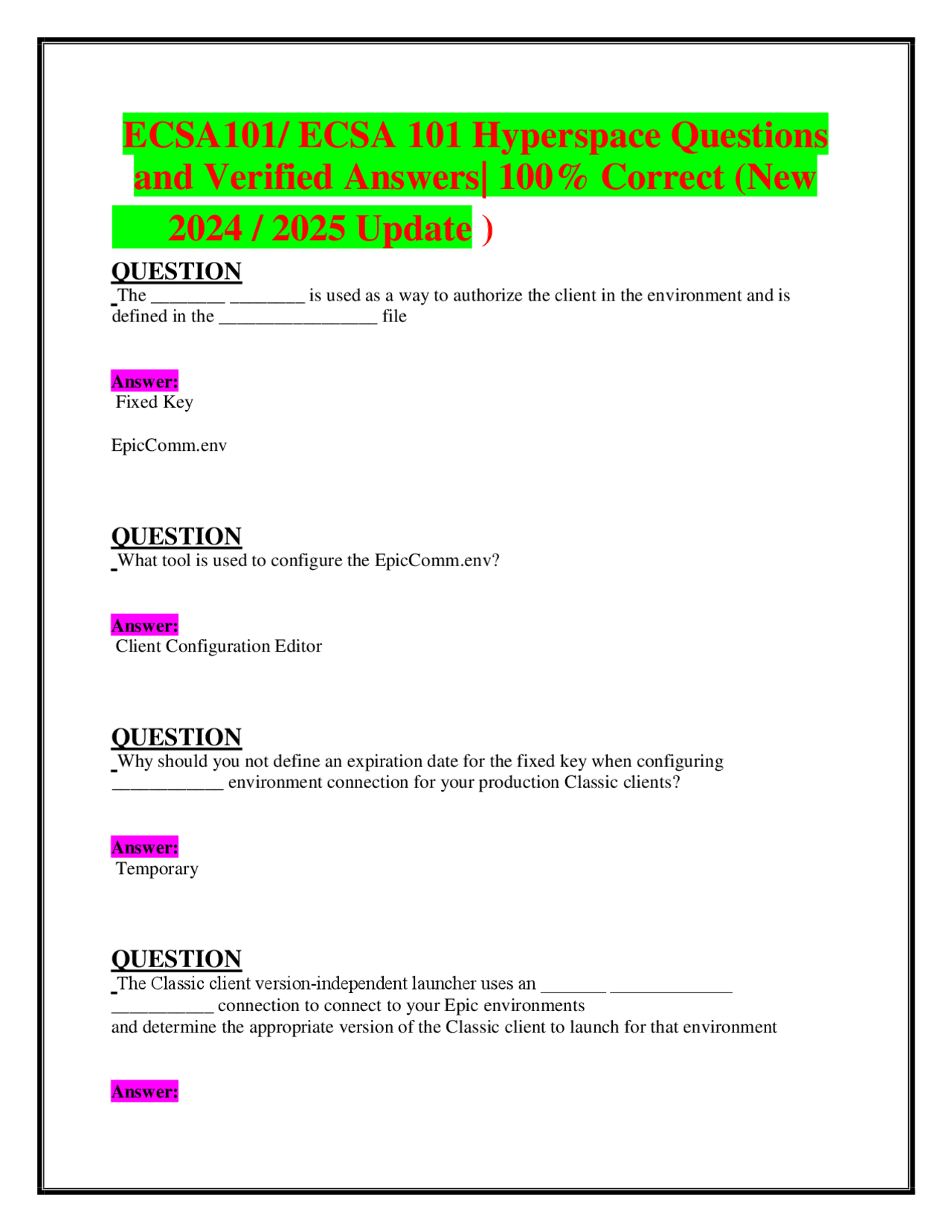 Epic Client Configuration and Troubleshooting Guide | Exams Computer ...