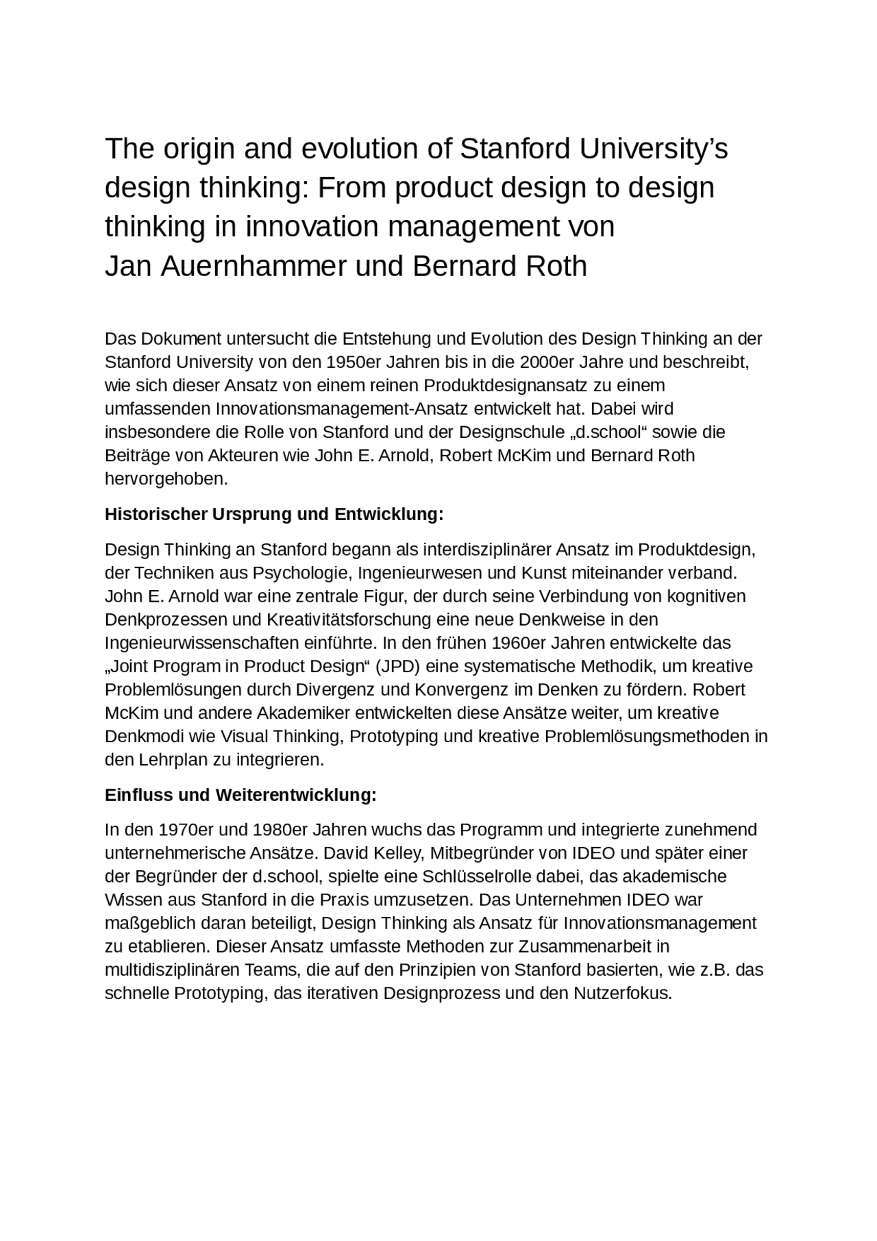 Summary: The origin and evolution of Stanford University’s design ...