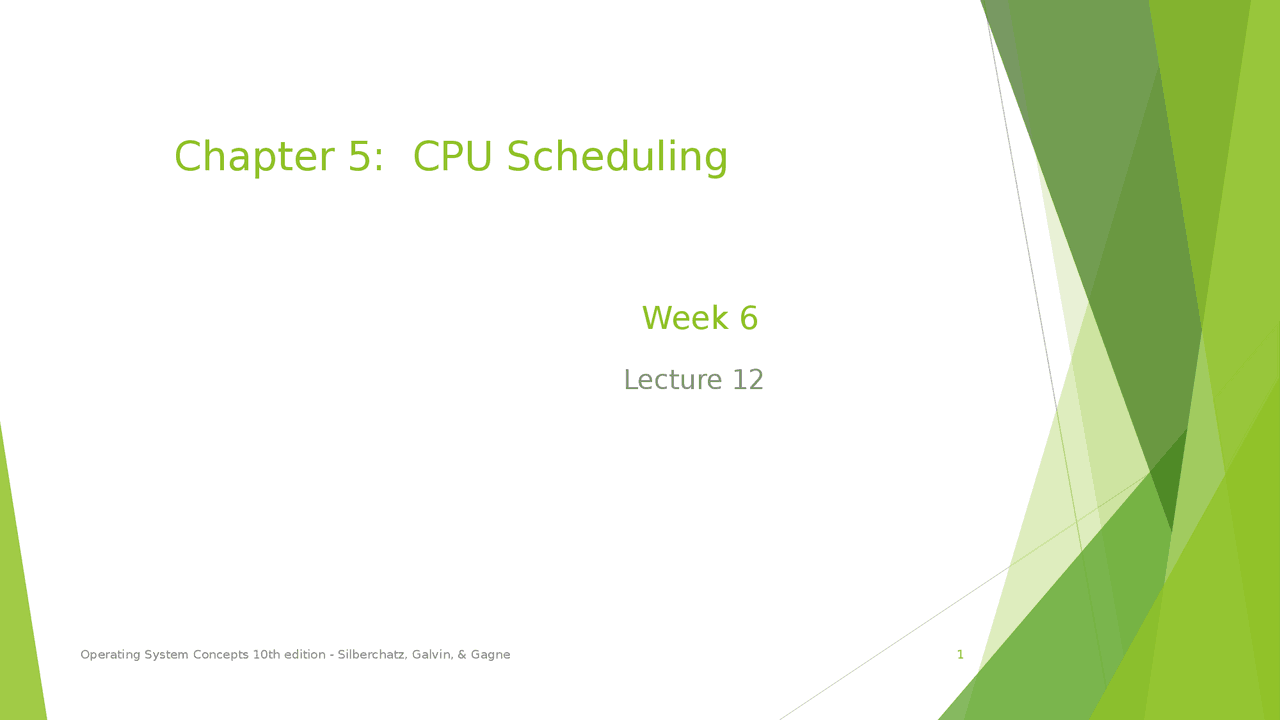 CPU Scheduling: Concepts and Algorithms - Operating System Concepts ...