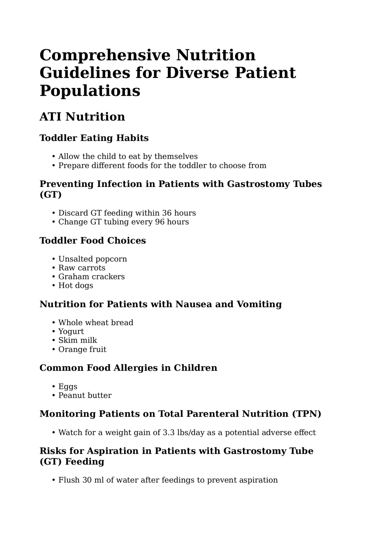 ATI Nutrition Exam Preparation Exams Nursing Docsity