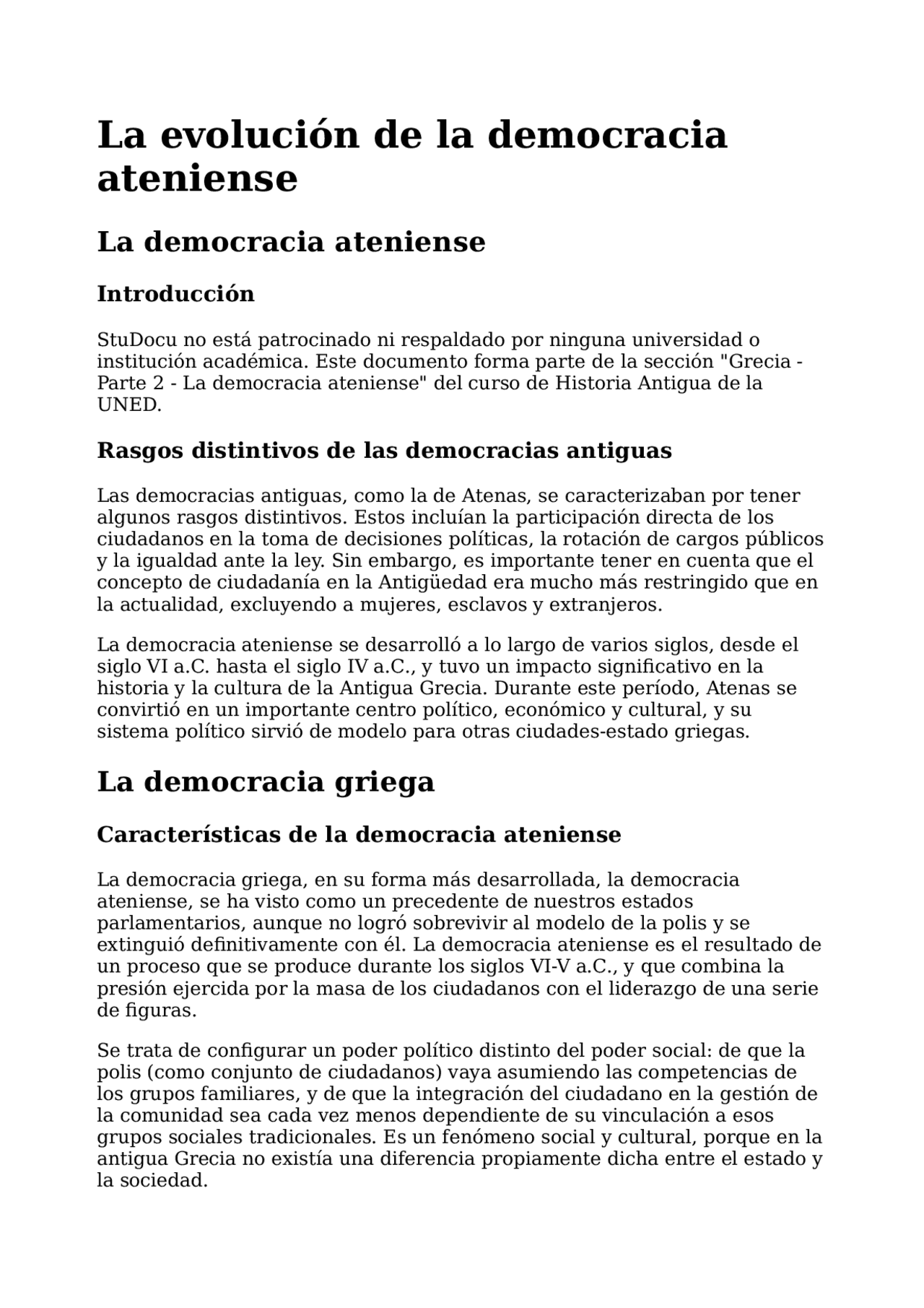 La Evolución de la Democracia Ateniense: Un Análisis Histórico y ...