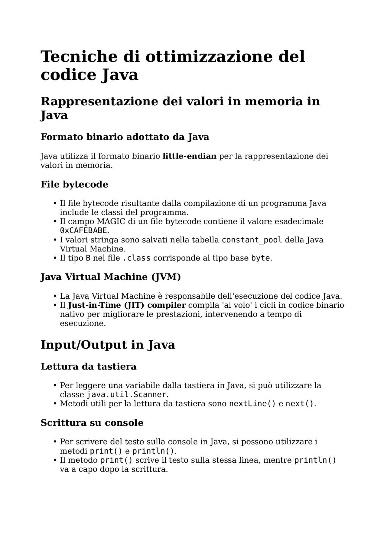 Tecniche di Ottimizzazione del Codice Java: Esercizi e Spiegazione ...