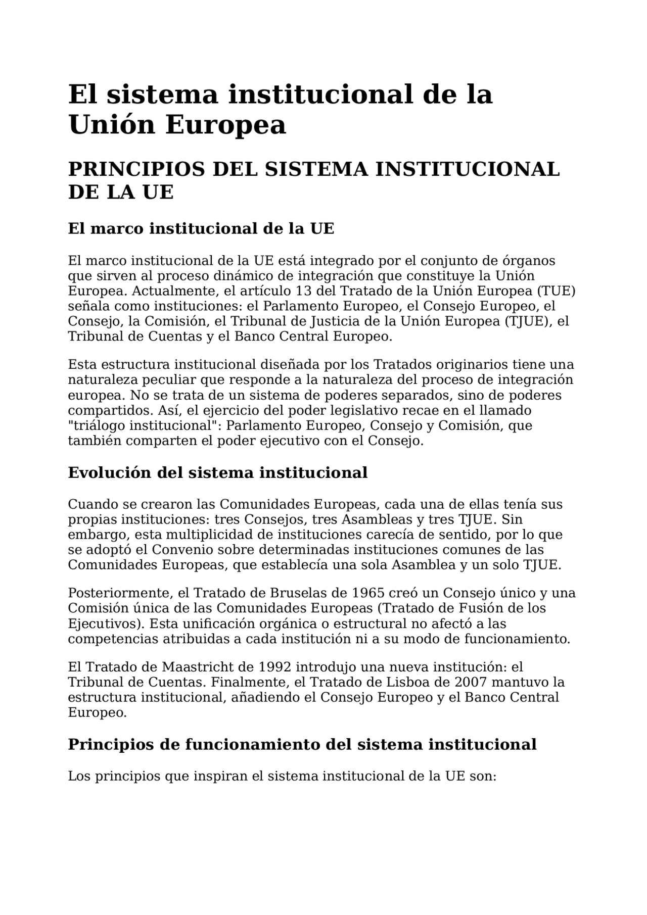 Estructura y Funcionamiento de las Instituciones de la Unión Europea ...