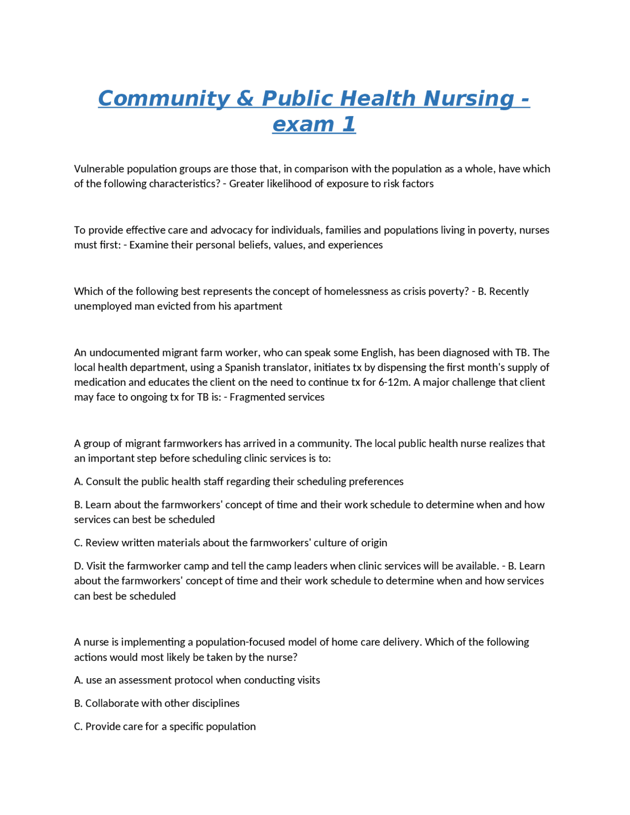 Public Health Nursing Challenges in the 21st Century | Exams Advanced ...