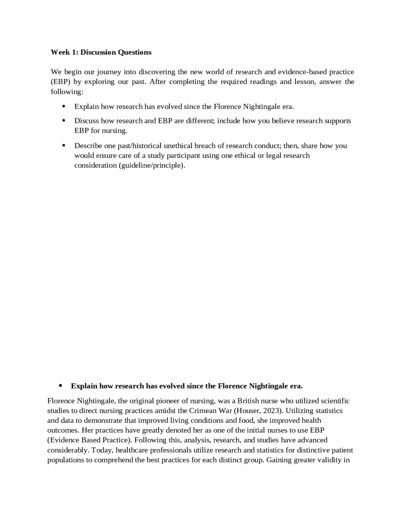 NR 439 Week 1 Discussion; Introduction to Evidence-based Practice ...