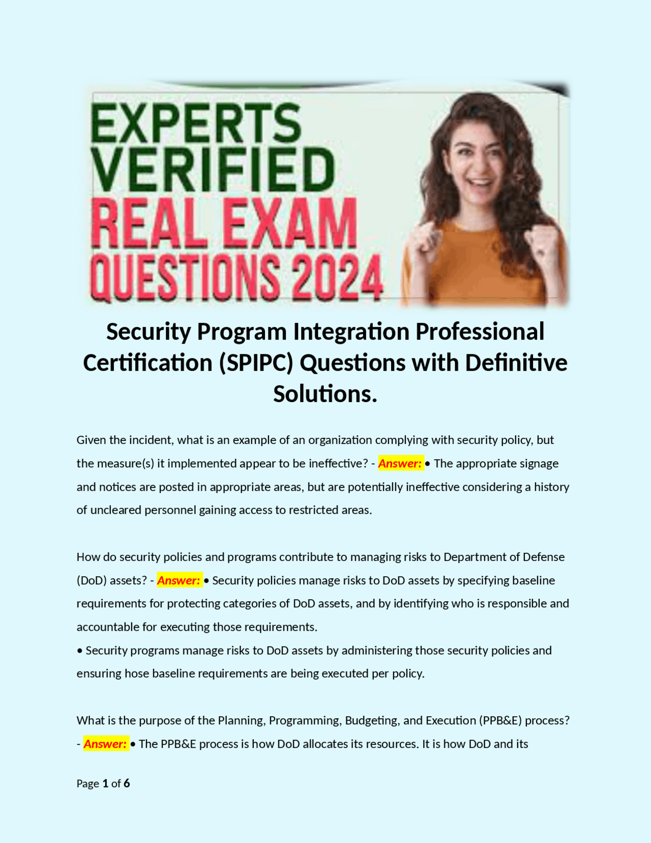 Security Program Integration Professional Certification (SPIPC ...