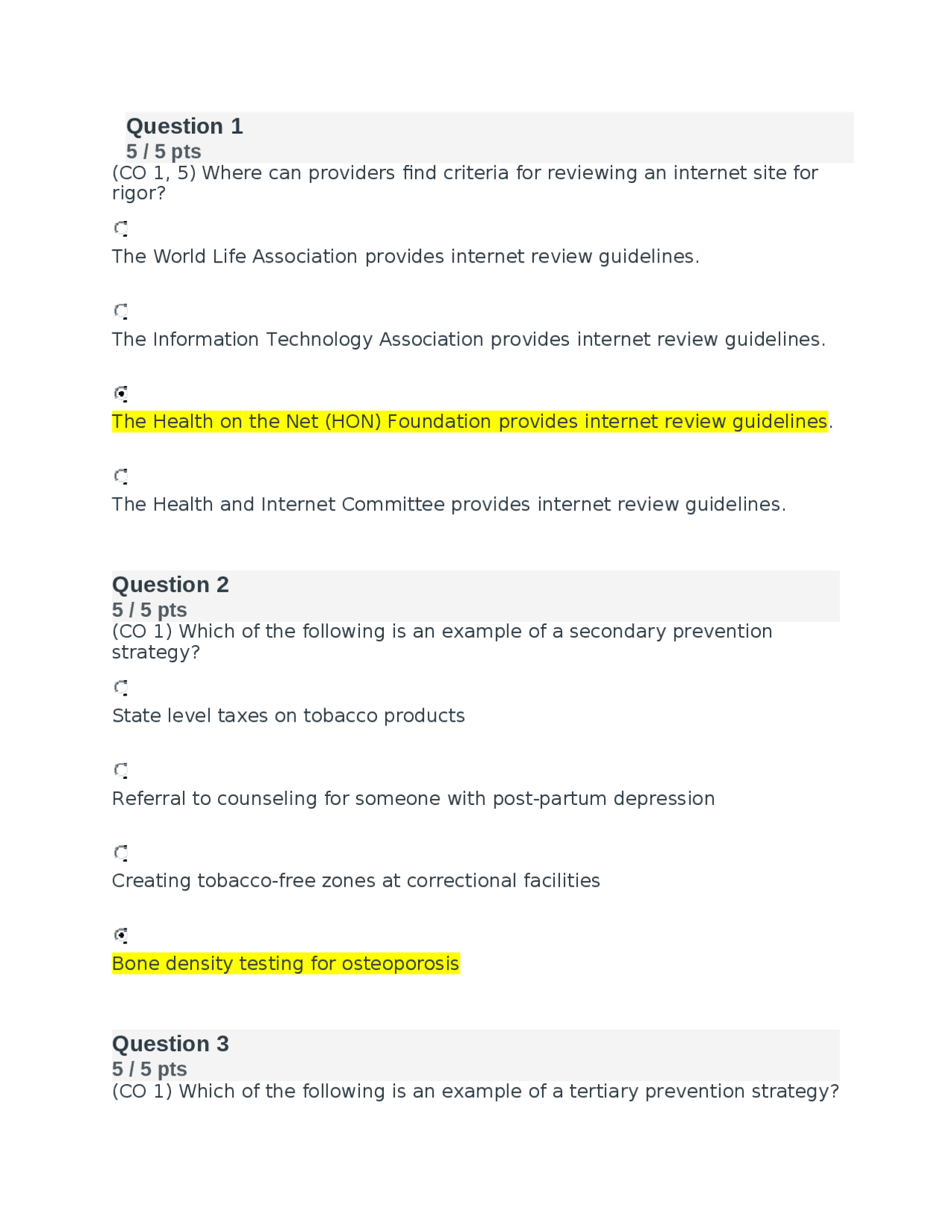 Population Health: Quiz Questions and Answers | Assignments Nursing ...