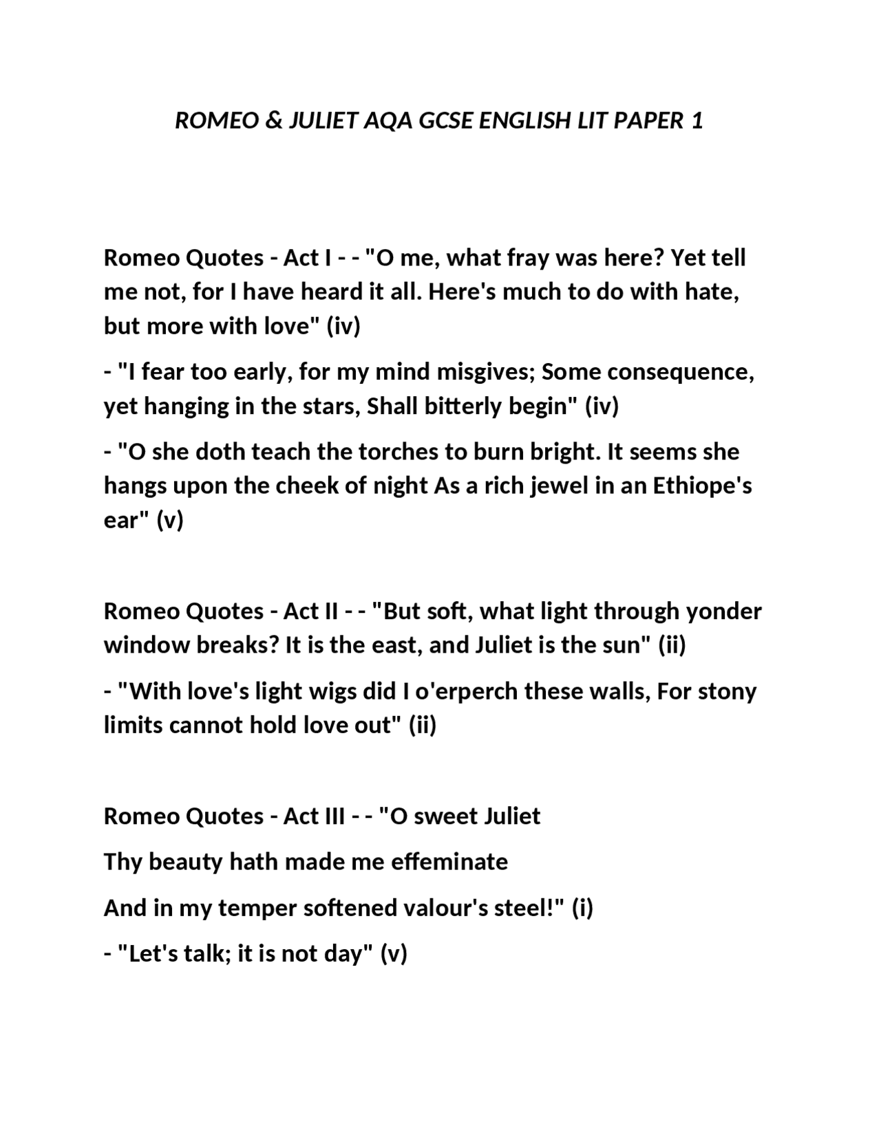 ROMEO & JULIET AQA GCSE ENGLISH LIT PAPER 1 | Exams Advanced Education ...