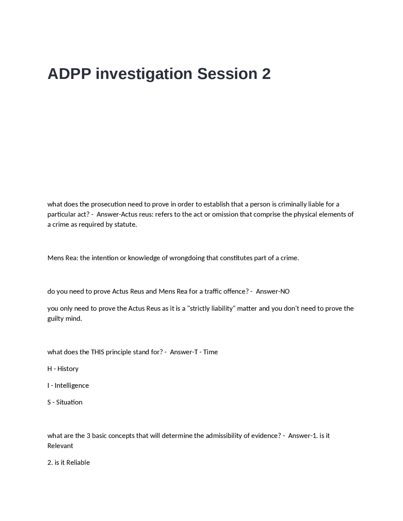 ADPP investigation Session 2 Test Questions and Answers | Exams Nursing ...