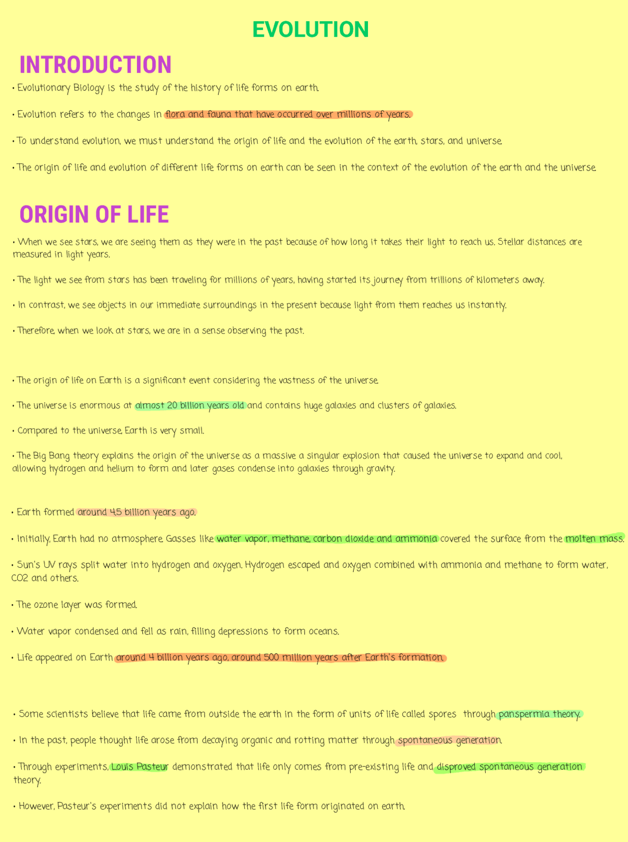 Evolution From Ncert Book Study Notes Biology Docsity