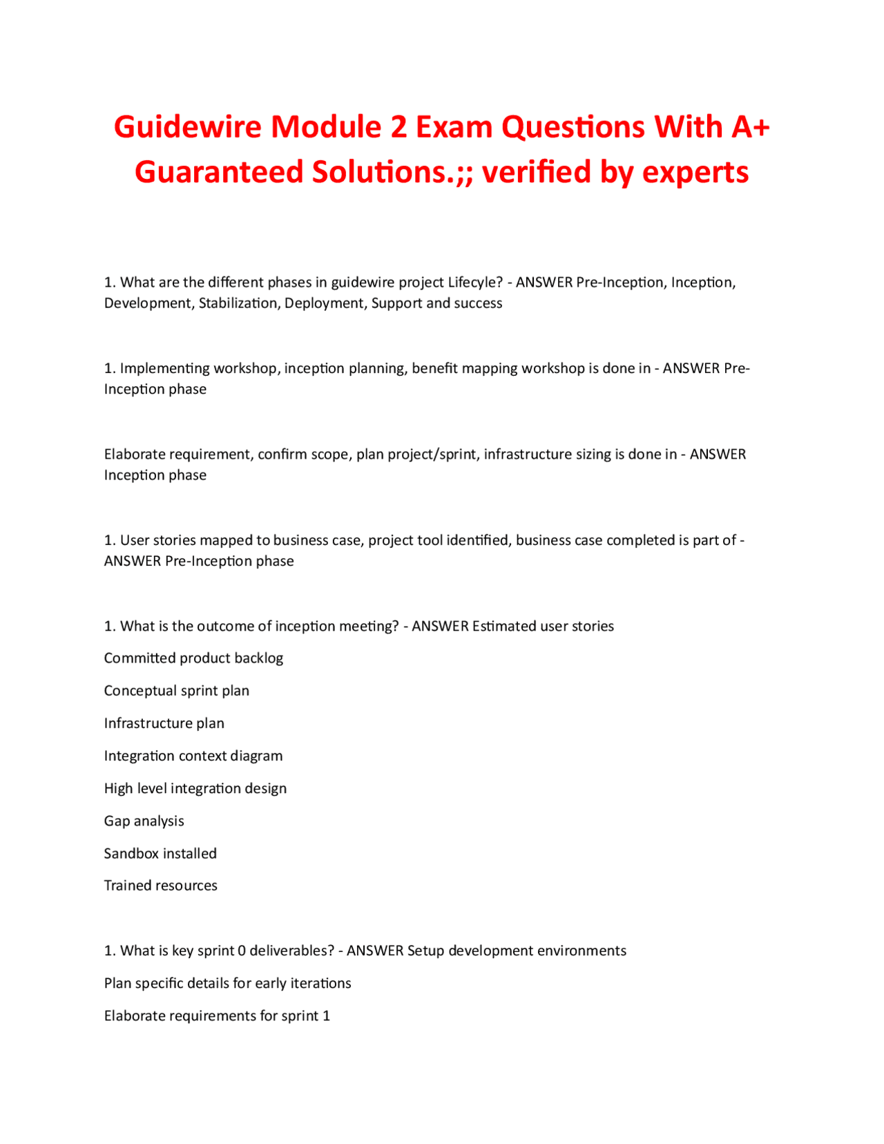 Guidewire Module 2 Exam Questions With A+ Guaranteed Solutions ...