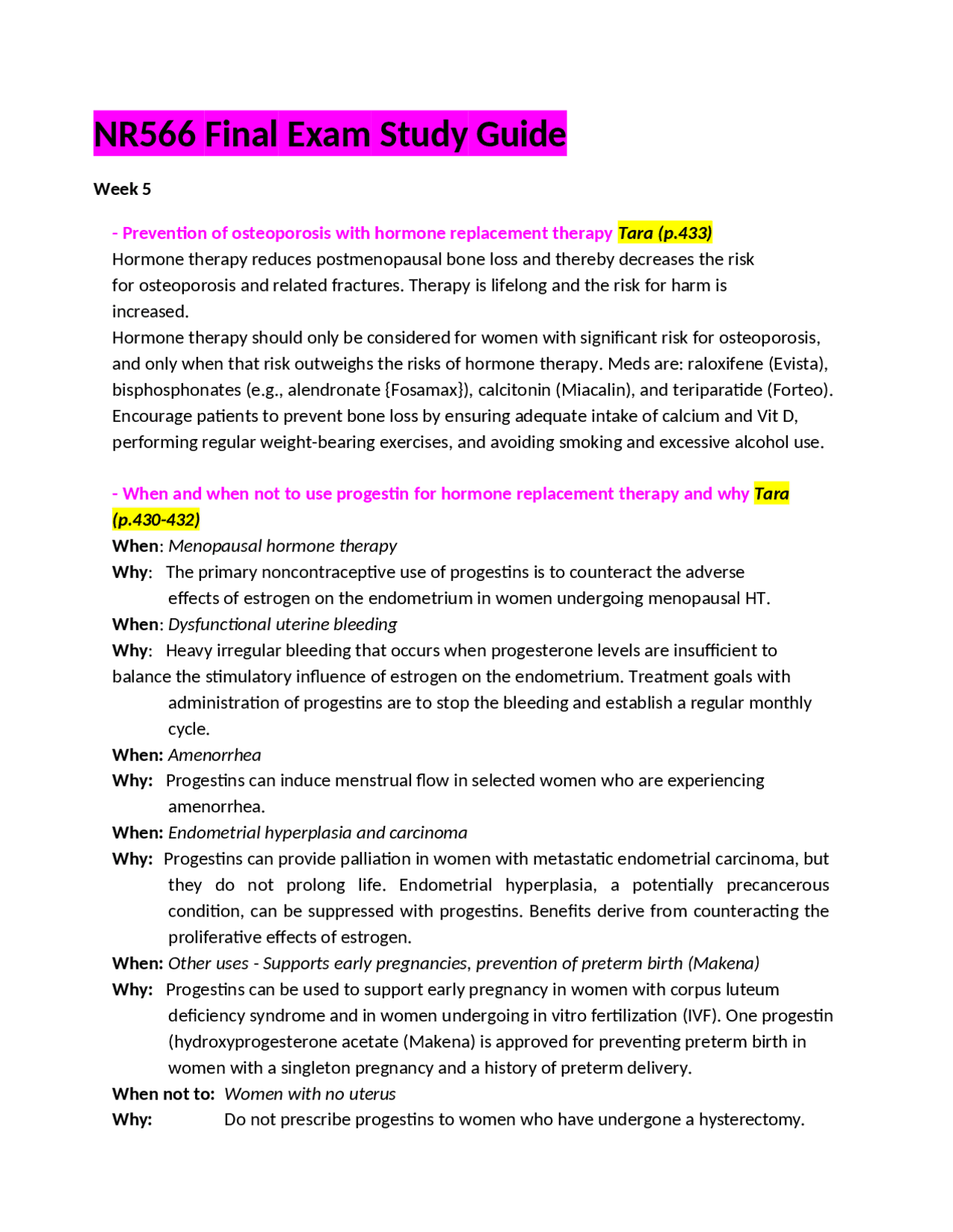 NR566 Final Exam Study Guide | Study Guides, Projects, Research Nursing ...