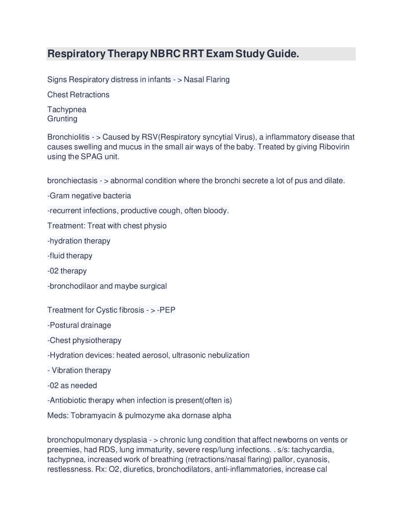 Fdc Rrt Respiratory Therapy NBRC RRT Exam Study Guide. | Exams Occupational ...