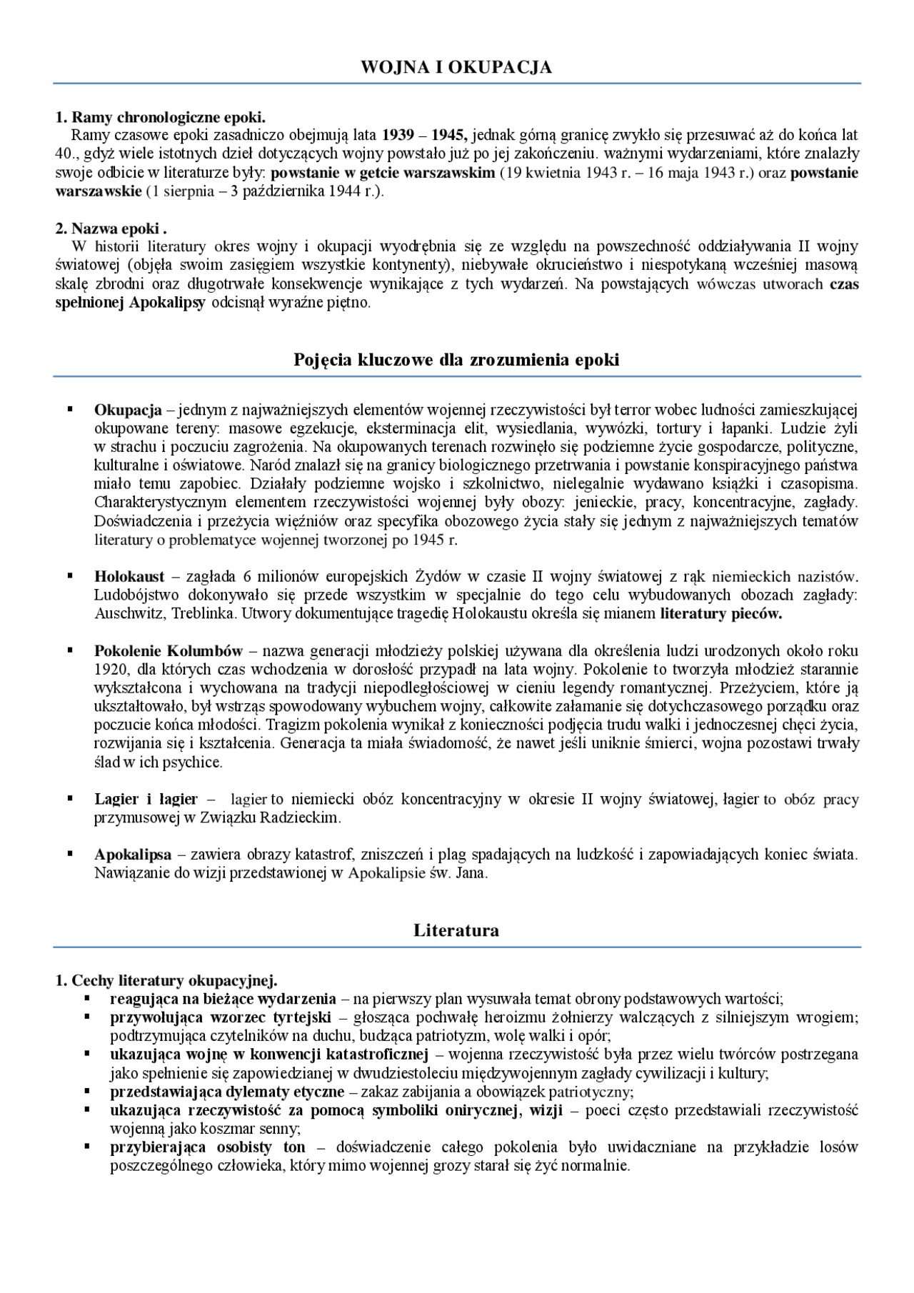 Wojna i Okupacja w Literaturze Polskiej: Baczyński i Borowski | Schemes