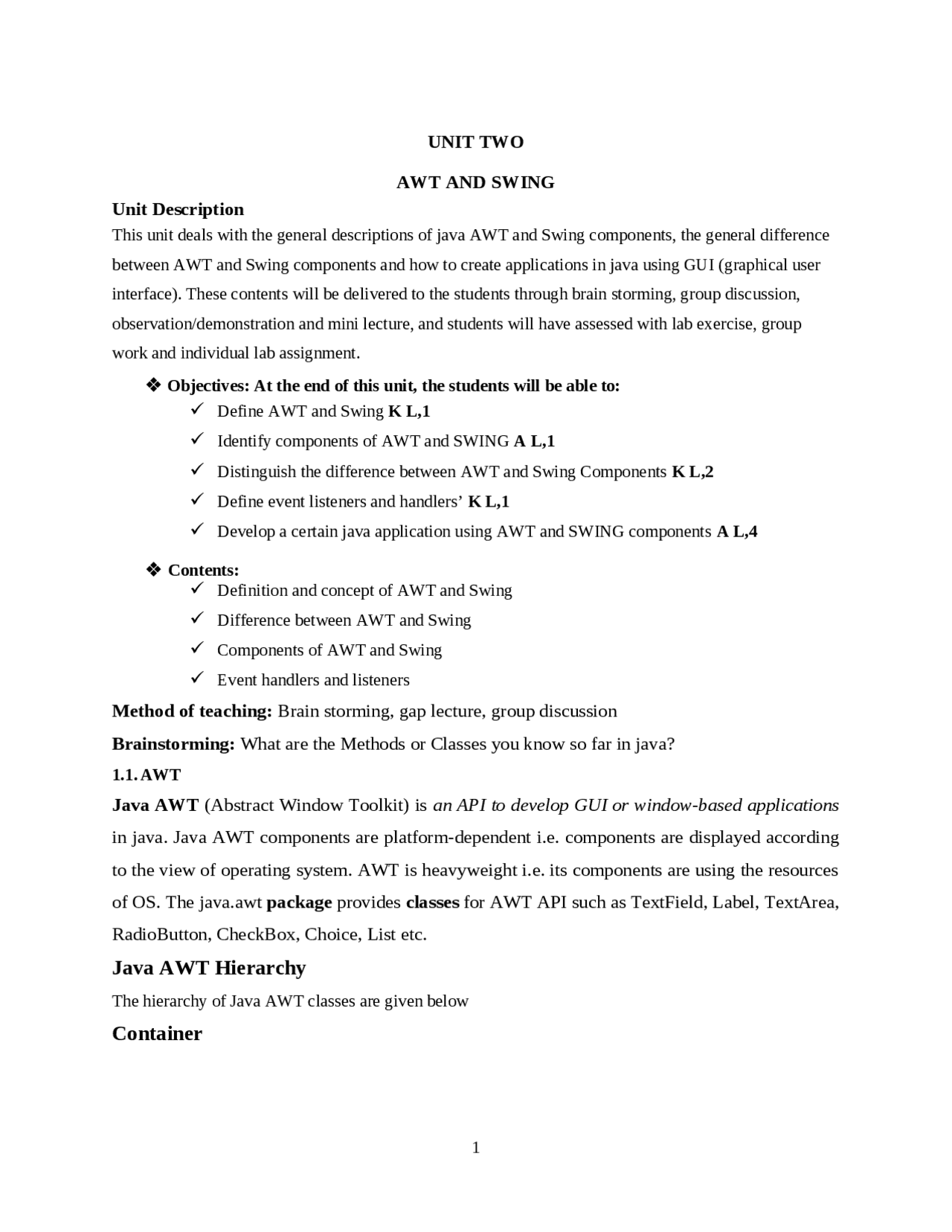 Java AWT and Swing: A Comprehensive Guide for Beginners | Lecture notes ...