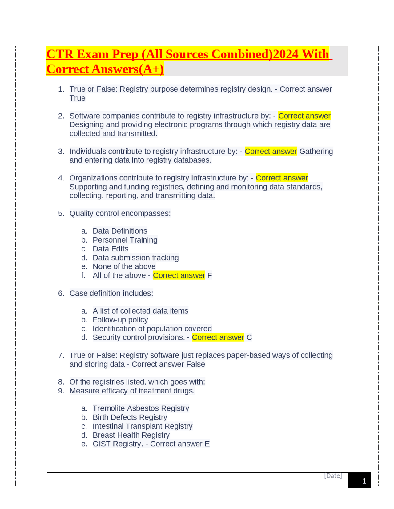 CTR Exam Prep: Comprehensive Guide to Registry Design, Data Standards ...
