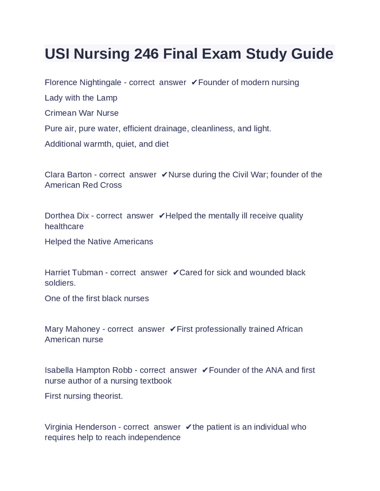 Nursing 246 Final Exam Study Guide: Key Concepts and Theories | Exams ...