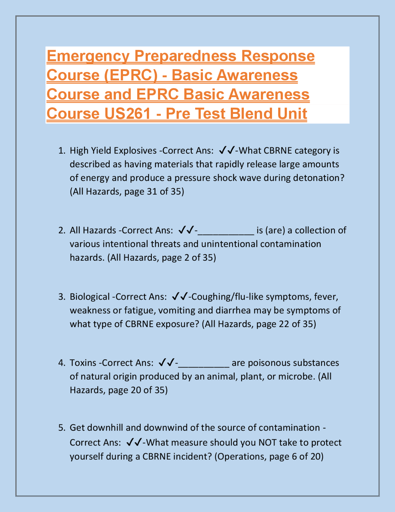 Emergency Preparedness Response Course (EPRC) - Basic | Exams Nursing ...