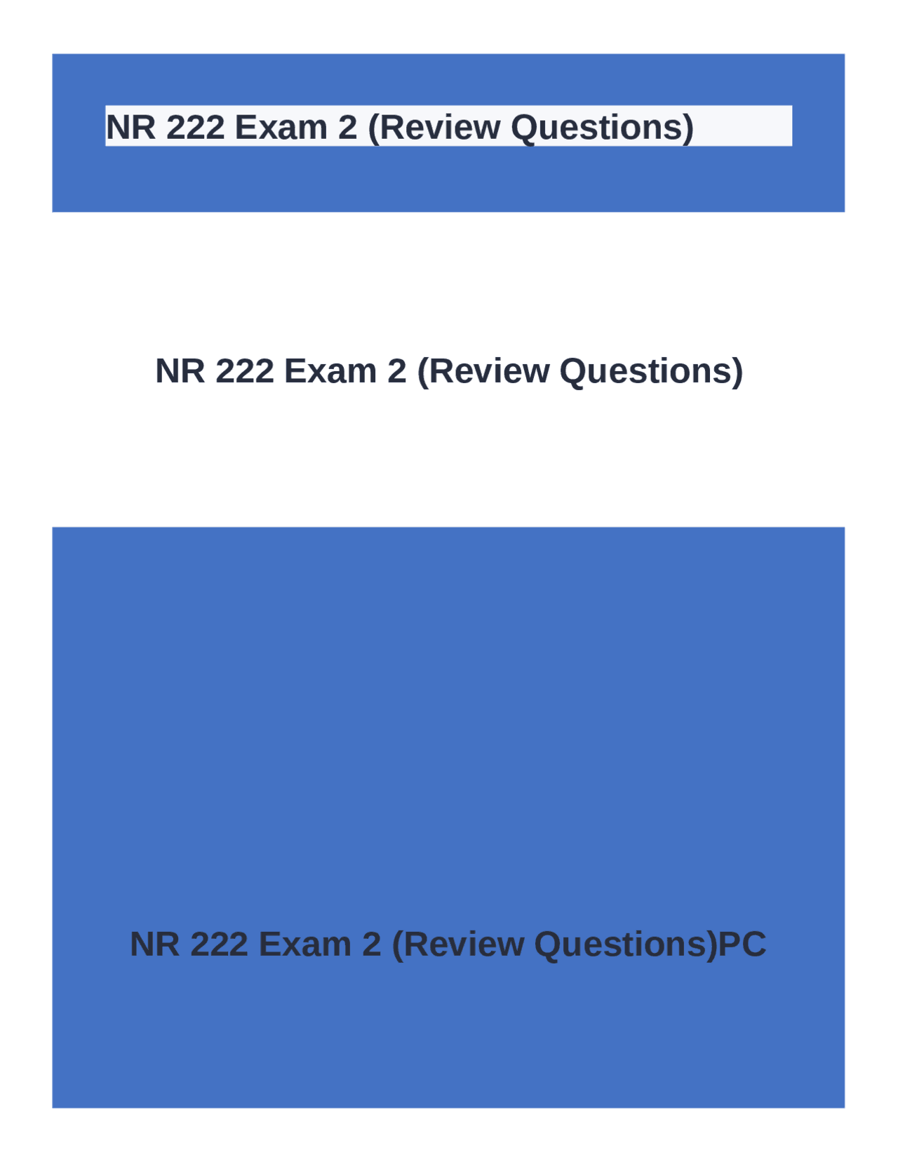 NR 222 Exam 2 (Review Questions) and answers already passed | Exams ...