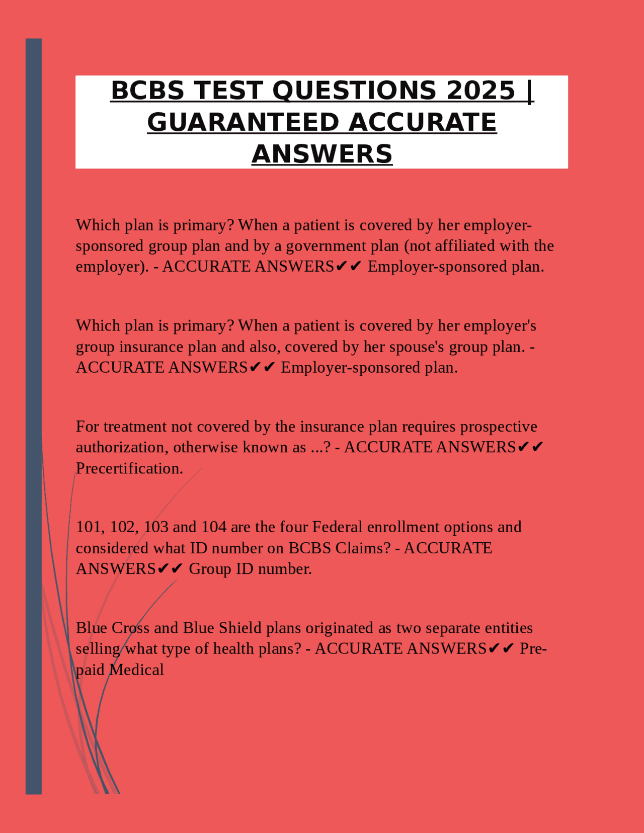 BCBS Test Questions 2025: Comprehensive Guide with Accurate Answers ...