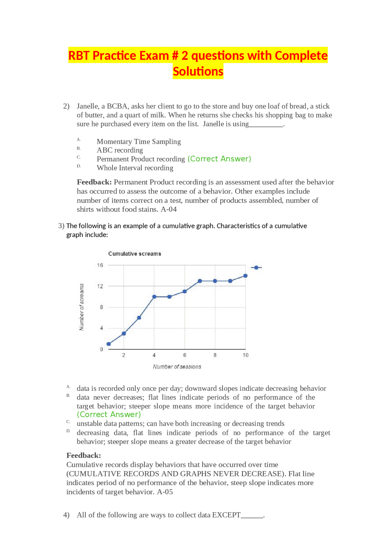 RBT Practice Exam #2: Questions and Solutions for Applied Behavior ...