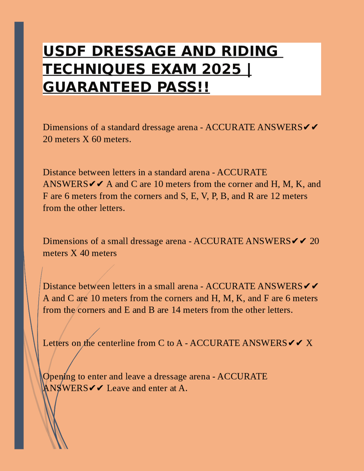 Dressage and Riding Techniques Exam: Arena Dimensions, Tests, and ...