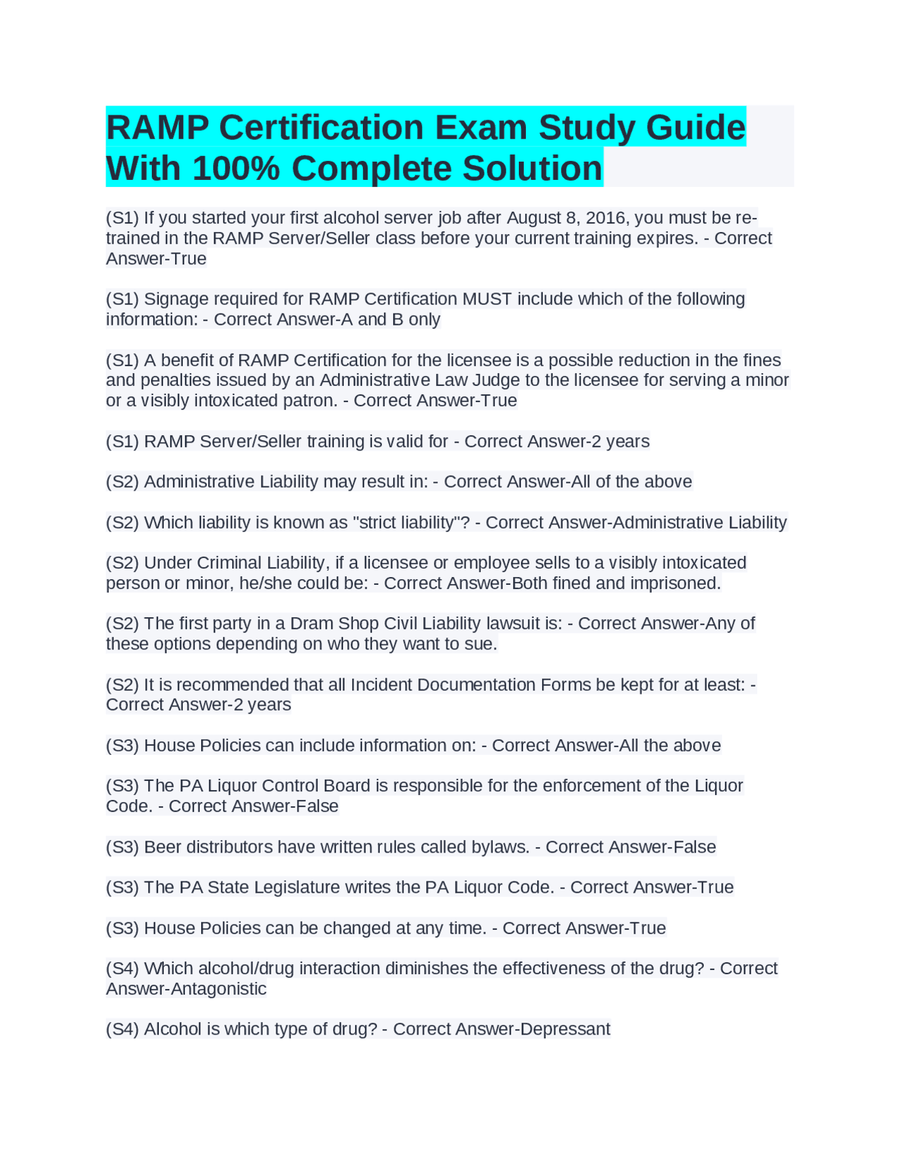 RAMP Certification Exam Study Guide: Comprehensive Questions and ...