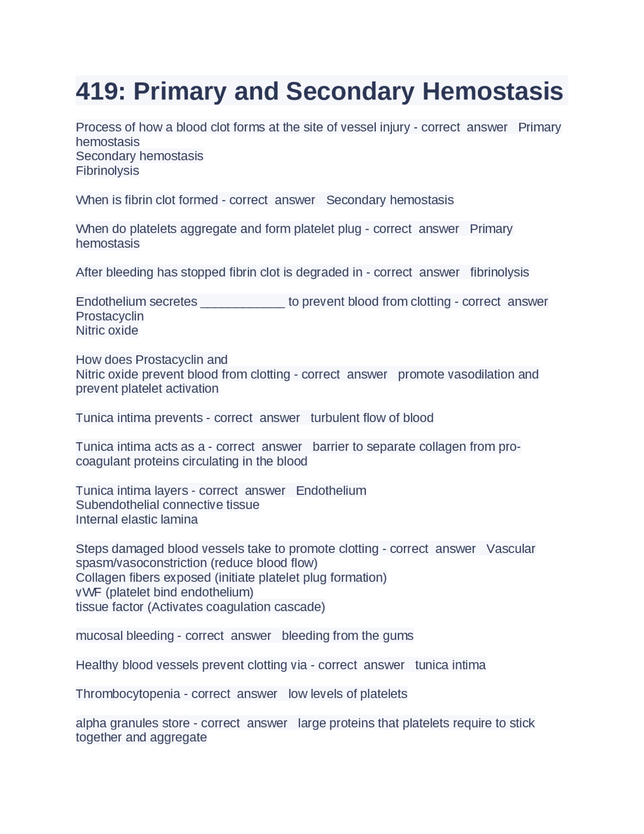 Hemostasis: Primary and Secondary Hemostasis, Fibrinolysis, and ...