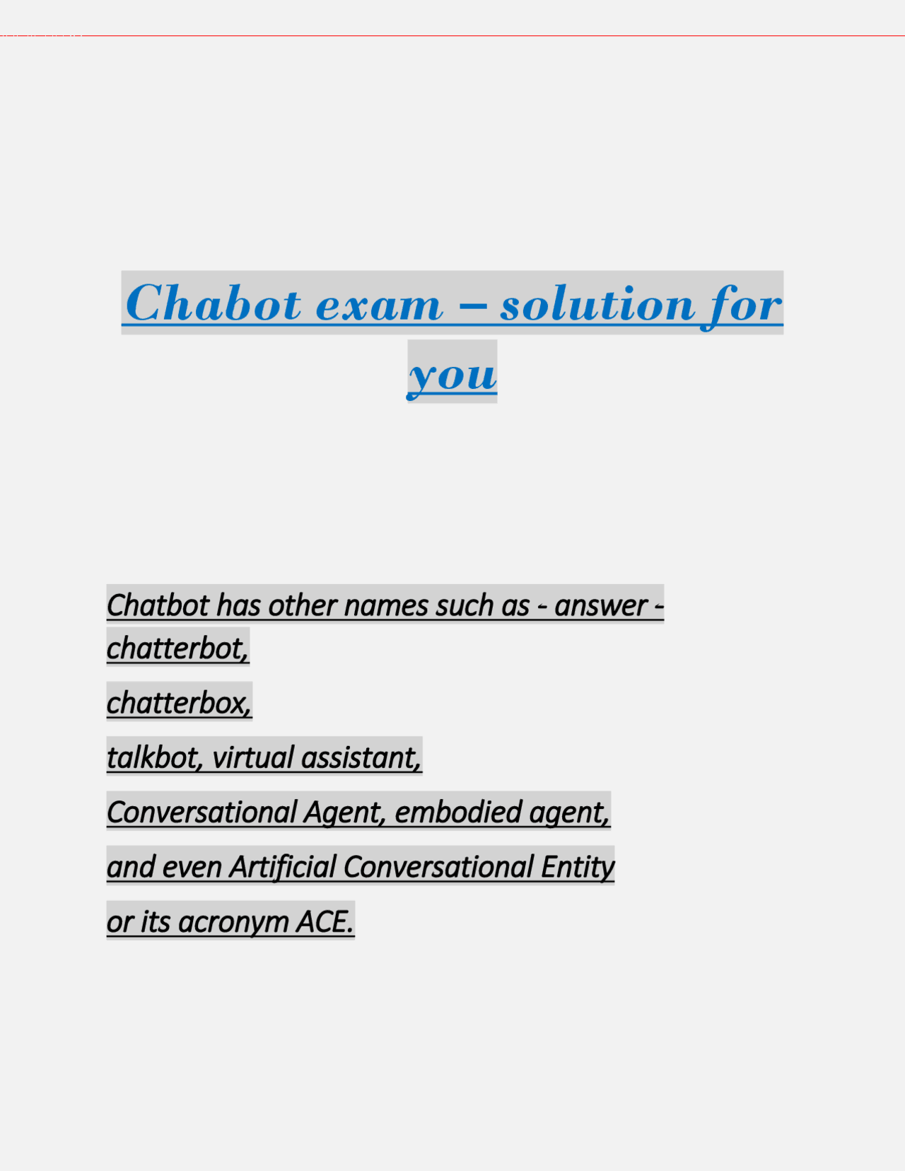 Chatbot Fundamentals: A Q&A Guide | Exams Nursing | Docsity
