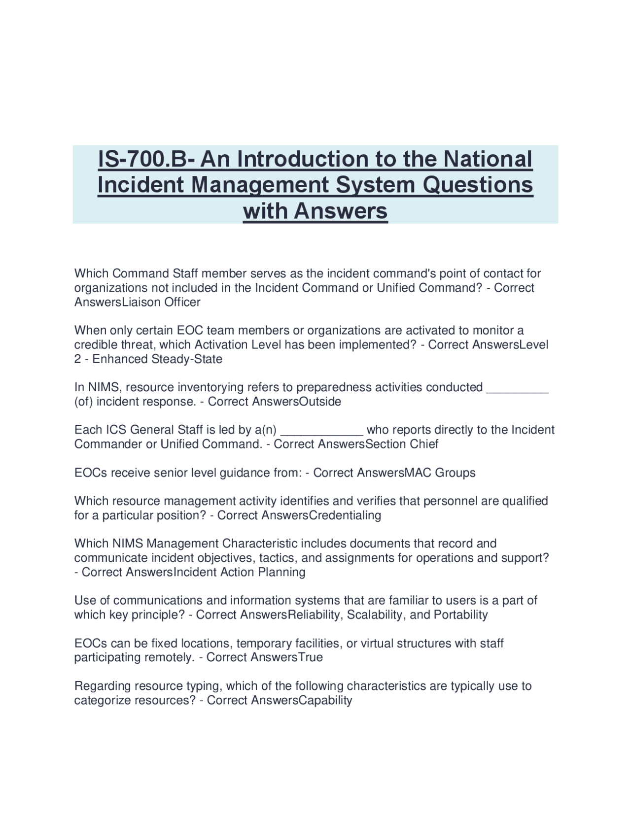 IS-700.B- An Introduction to the National Incident Management 