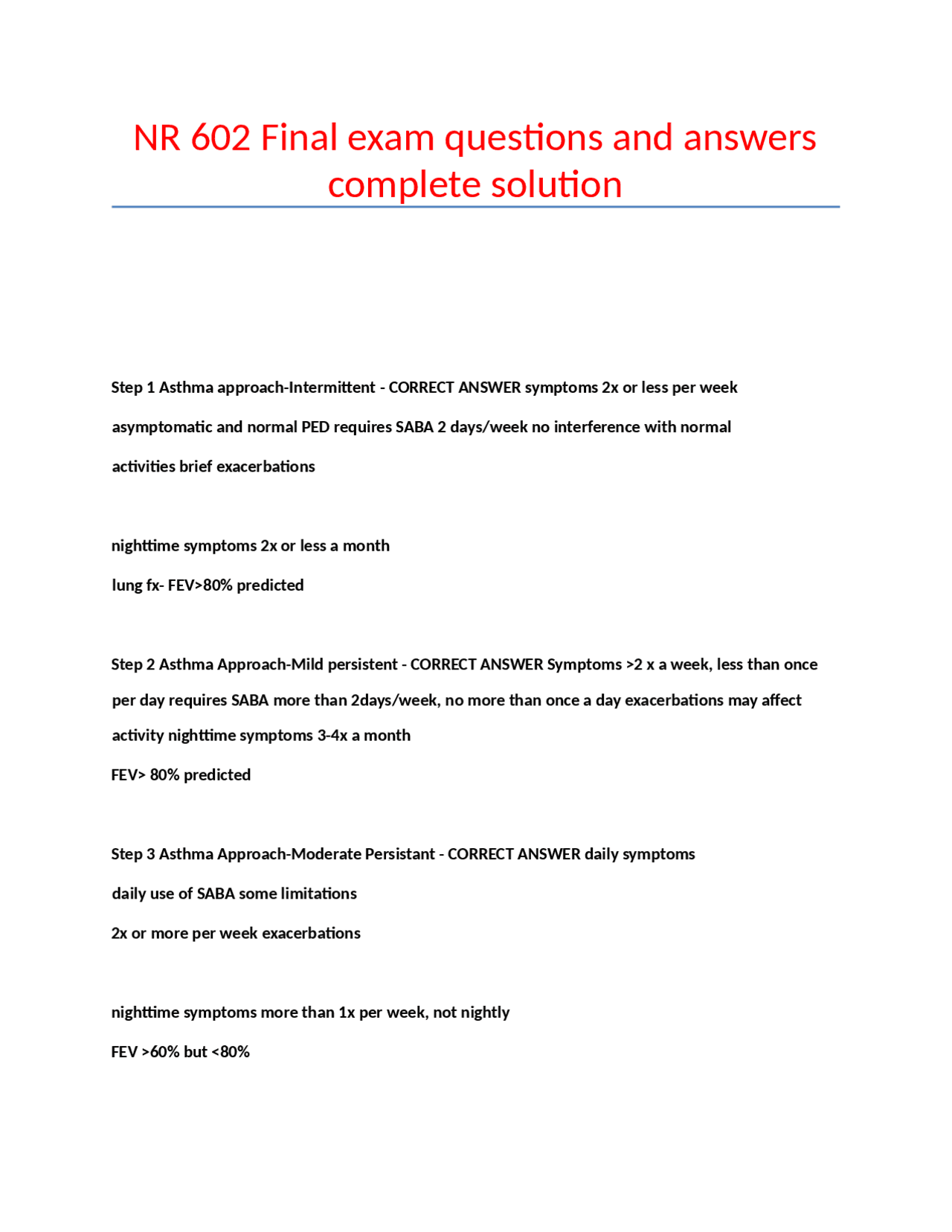 NR 602 Final Exam Questions and Answers: A Comprehensive Guide to ...