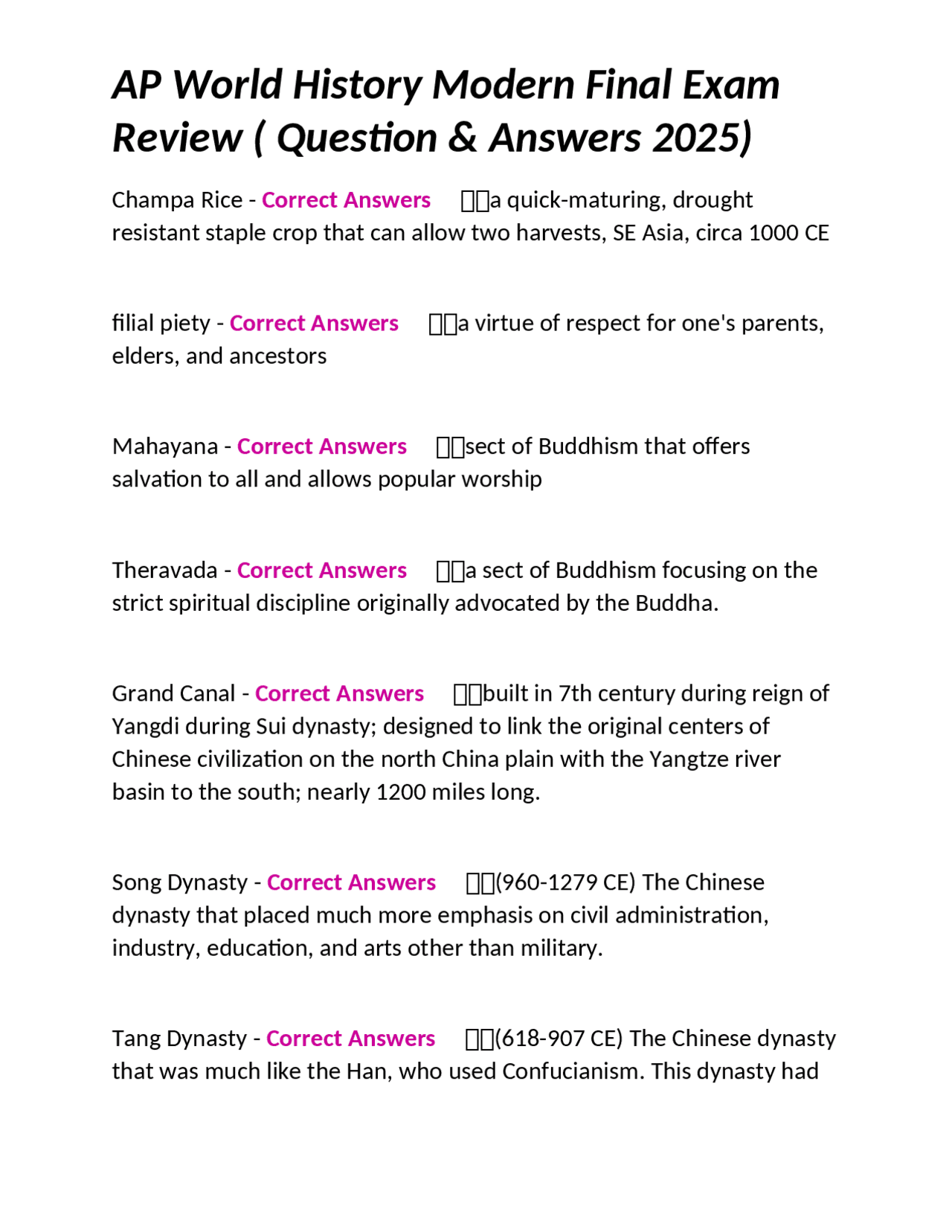 AP World History Modern Final Exam Review (Questions & Answers 2025 ...