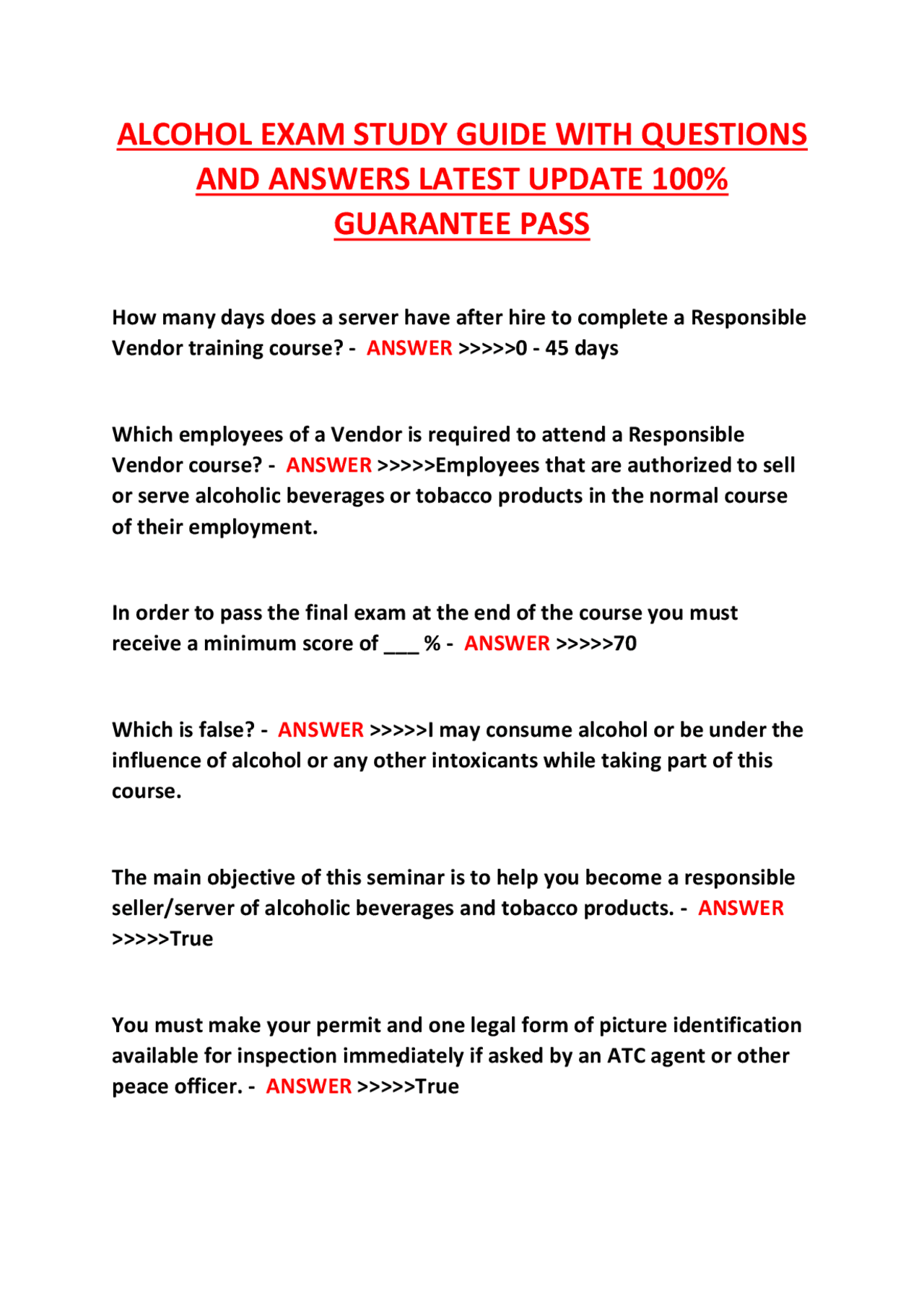 Responsible Vendor Training: Alcohol and Tobacco Laws in Louisiana | Exams  Nursing