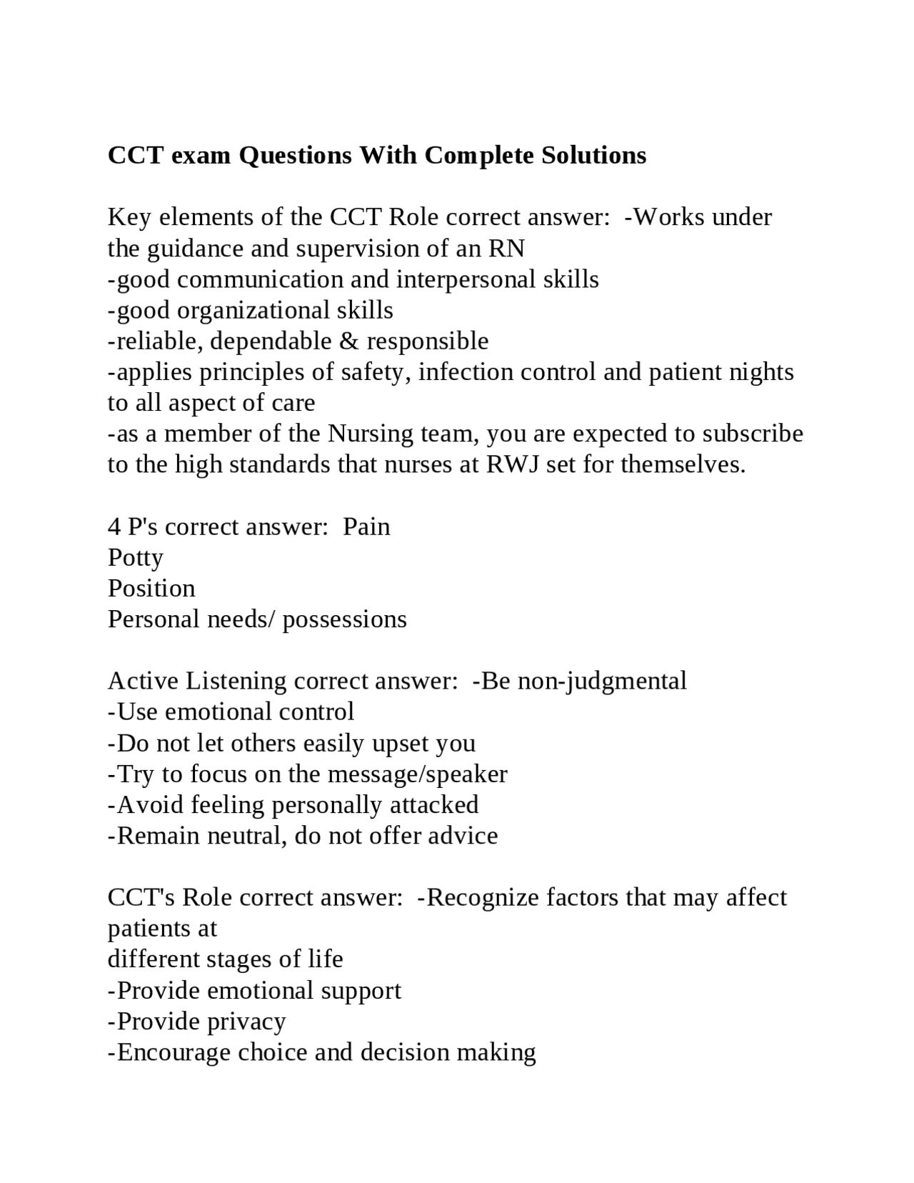 CCT Exam Questions and Answers: A Comprehensive Guide for Certified ...