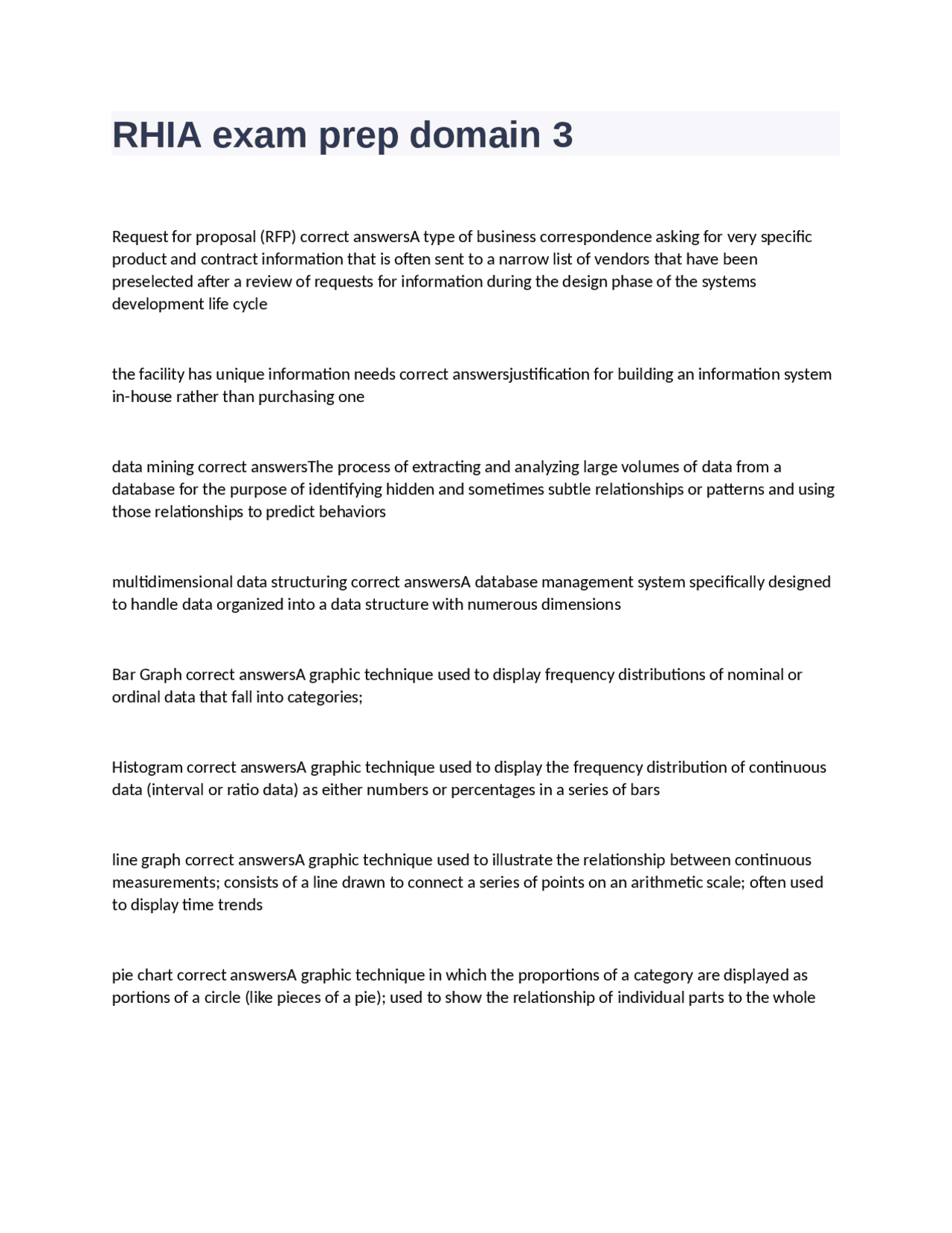 RHIA Exam Prep: Domain 3 - Healthcare Information Systems and Data ...