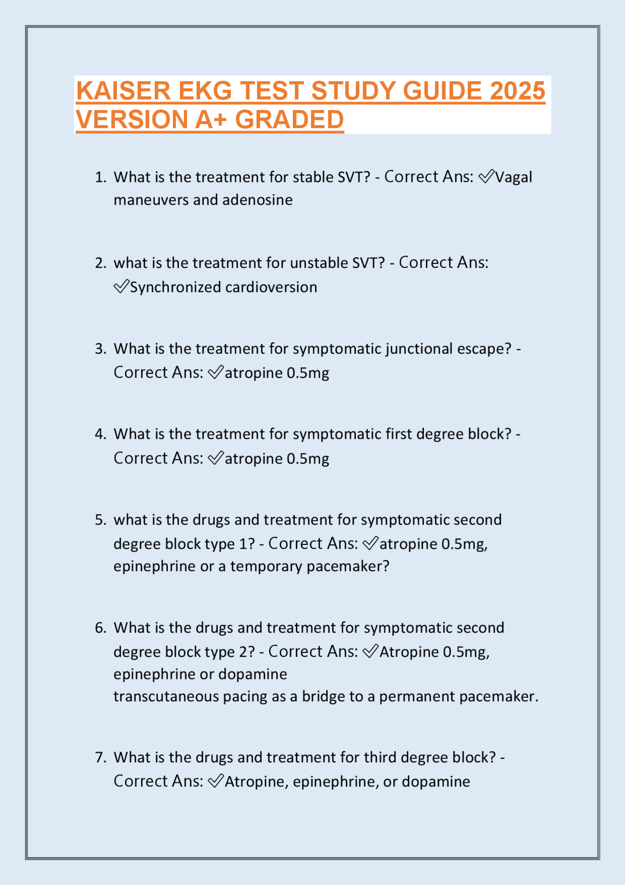 Ekg Study Guide