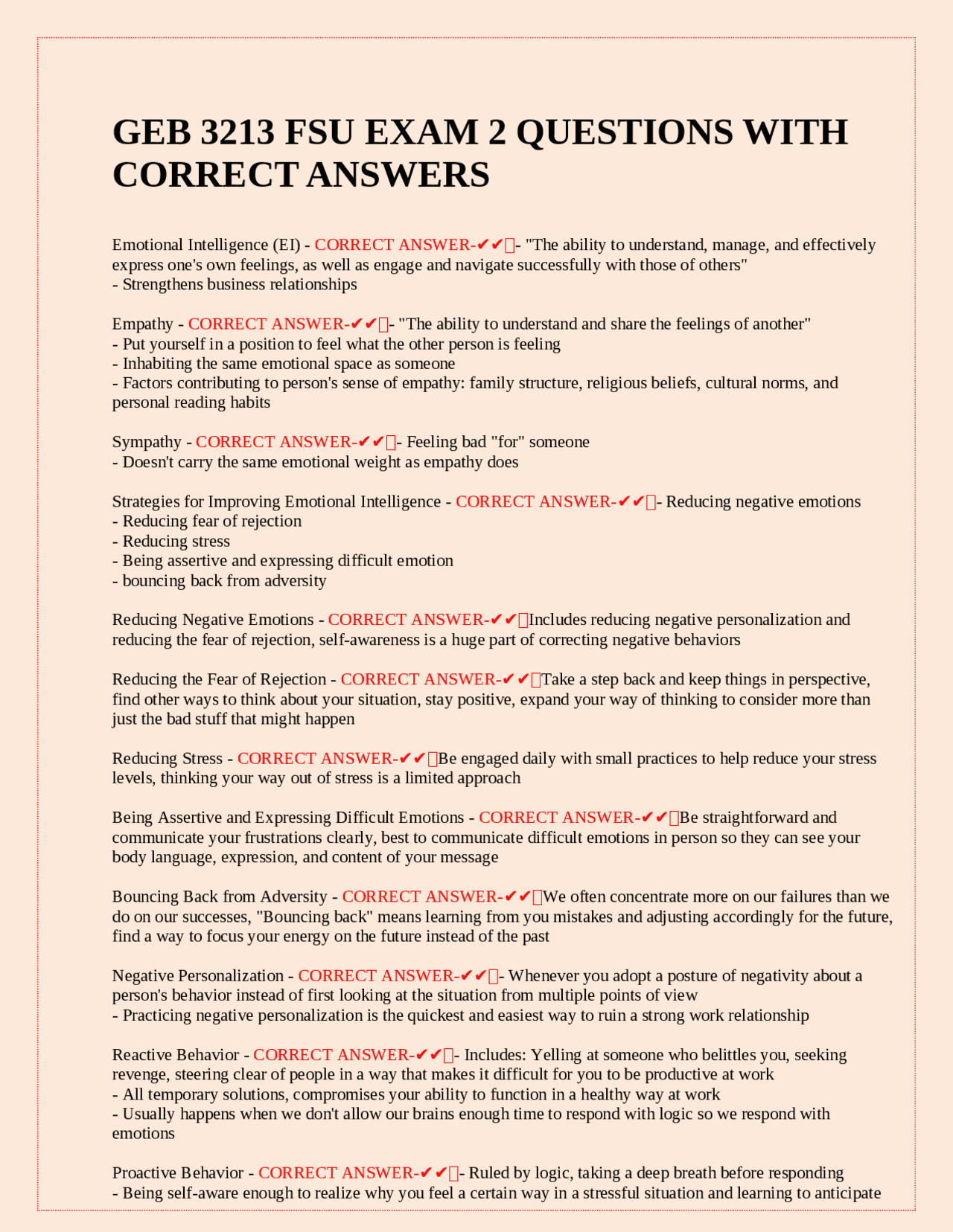GEB 3213 FSU EXAM 2 QUESTIONS WITH CORRECT ANSWERS. | Exams Community ...