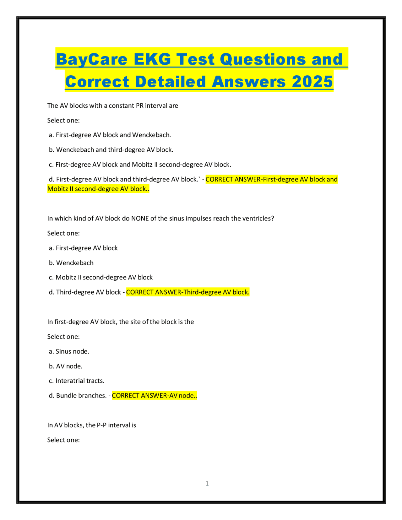 EKG Test Questions and Answers: A Comprehensive Guide to ...